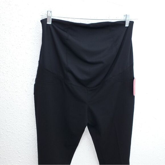 NWT Isabel Maternity Over Belly Crossover Panel Bootcut Pants Trousers - Picture 3 of 14